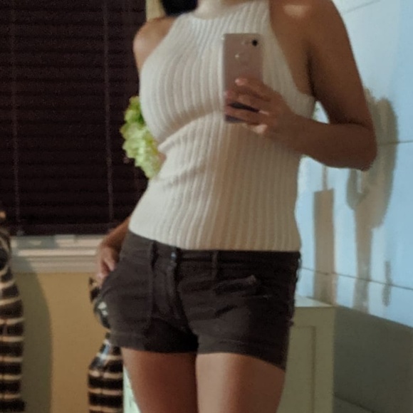 Bebe Striped Ribbed Sweater Turtle Neck - Picture 5 of 6